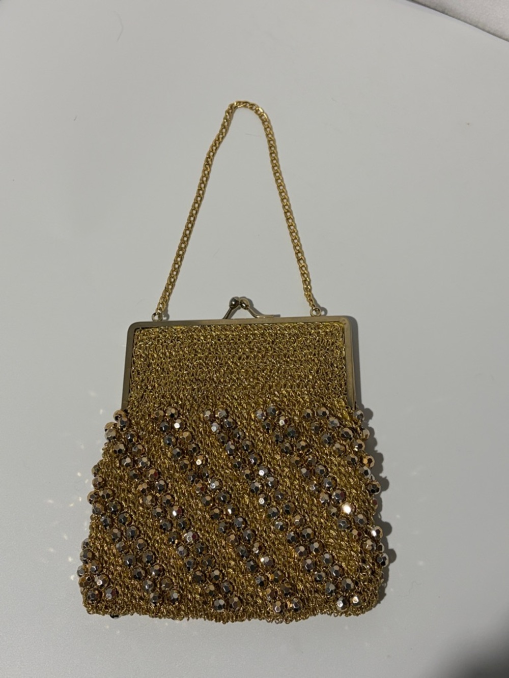 Elegant Gold Beaded‎ Evening Handbag